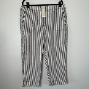 Chicos  Women's‎ Size 3/US16 Pant Mid-Rise White Black Striped Crop Chino